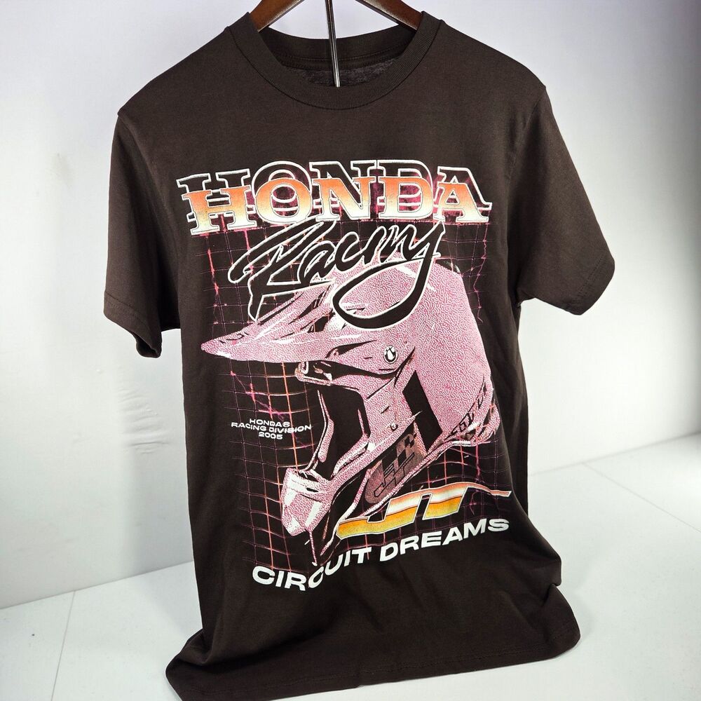 Honda Racing Circuit Dreams Motocross Graphic Tee Brown Size M